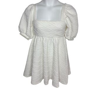 Free People Women's Violet Mini Dress‎ White Women's Small S Puff Sleeve